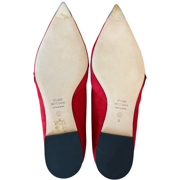 Stuart Weitzman Red Suede Flats NWOB - Picture 3 of 5